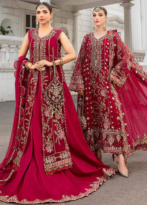 ﻿STYLE SHYLE  Embroidered Chiffon 3 Piece Unstitched Suit -EM0022 - Party Wear